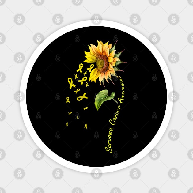 Sarcoma Cancer Awareness Sunflower Magnet by JazlynShyann